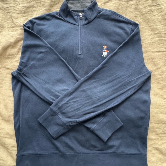 Polo Ralph Lauren Other - Polo by Ralph Lauren Basketball Bear Navy Half Zip Sweater